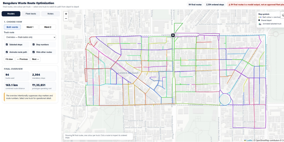 Bengaluru ward map route screenshot