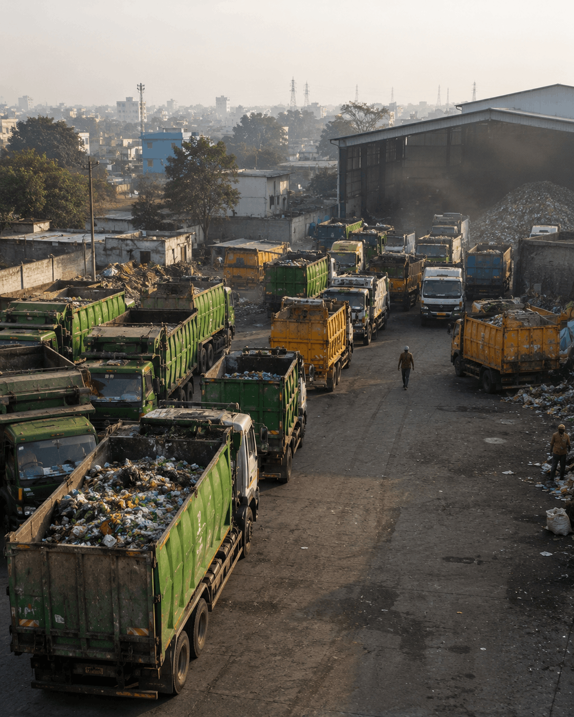 Waste collection trucks